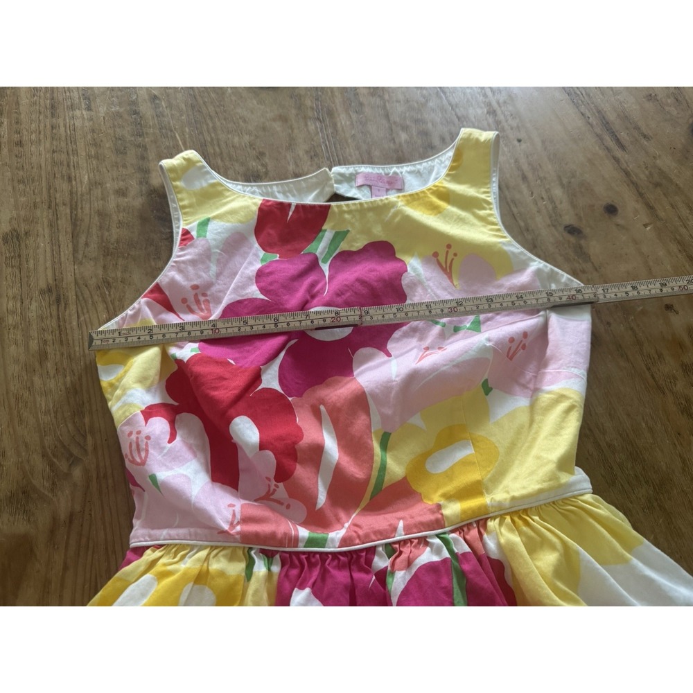 Lilly Pulitzer Sz 6 Floral Fit Flare Dress Sleeveless Keyhole Back Cotton Lined - Picture 11 of 11